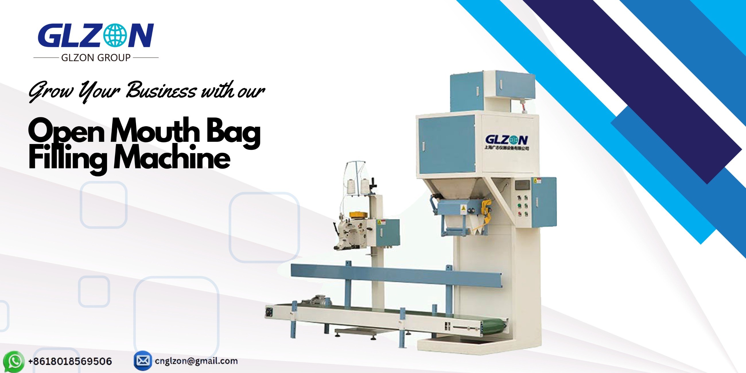 GZM-50OG-N Open Mouth Bag Filling Machine in operation packaging rice bags
